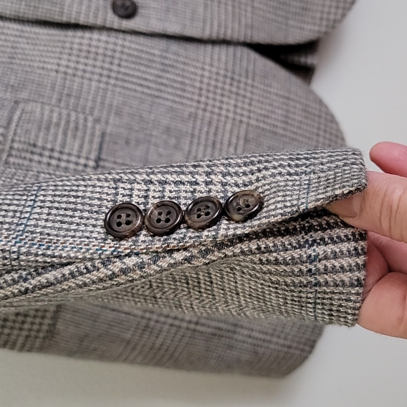 Stafford Tan, Greens & Rust Plaid Dress Jacket 38 / 40 - Picture 5 of 14